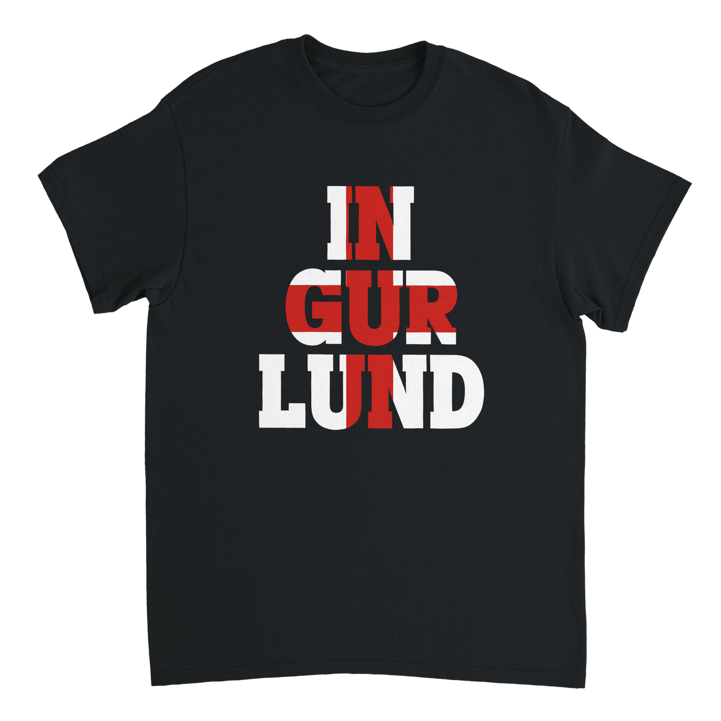 In-Gur-Lund England T-Shirt - Funny English humour t-shirt featuring the St George Cross.