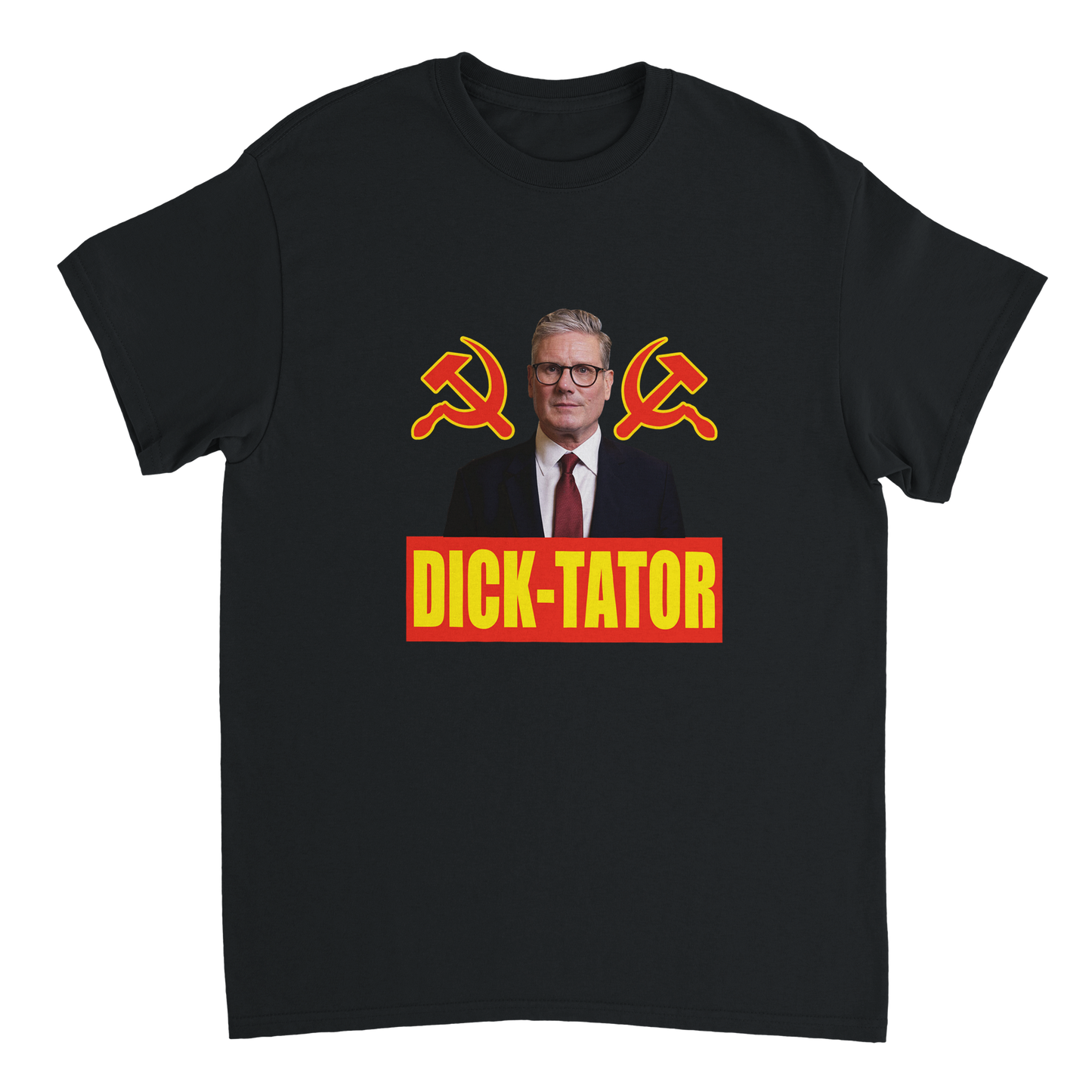 Keir Starmer Dick-Tator T-Shirt - Parody t-shirt of Britain's weak and pathetic wannabe communist dictator, Two Tier Keir Starmer.