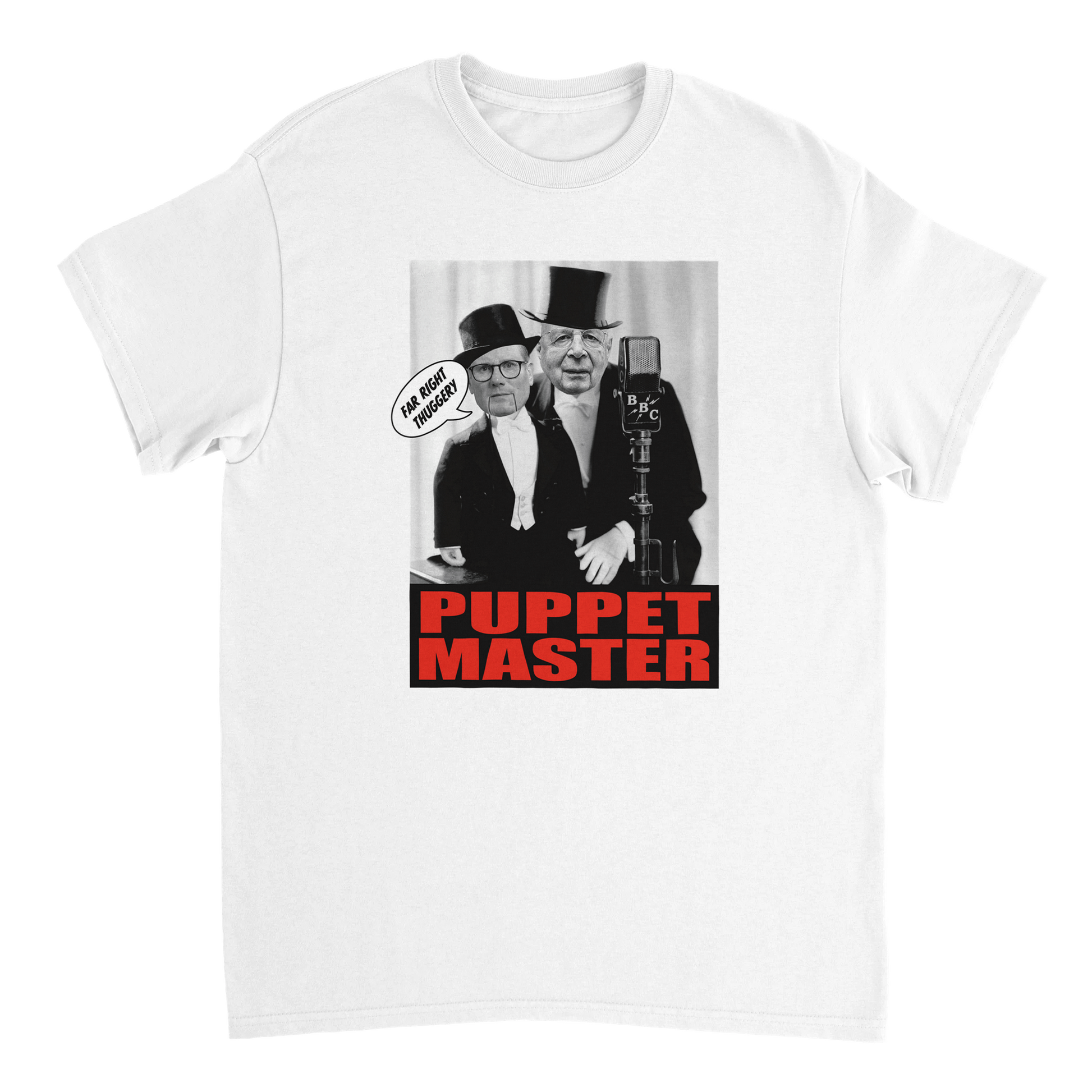 Funny anti Labour t-shirt mocking Keir Starmer and his WEF puppet master, Klaus Schwab.