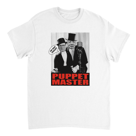 Funny anti Labour t-shirt mocking Keir Starmer and his WEF puppet master, Klaus Schwab.