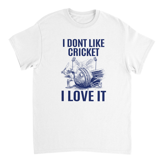 I Don't Like Cricket, I Love It T-Shirt - Retro English Cricket t-shirt