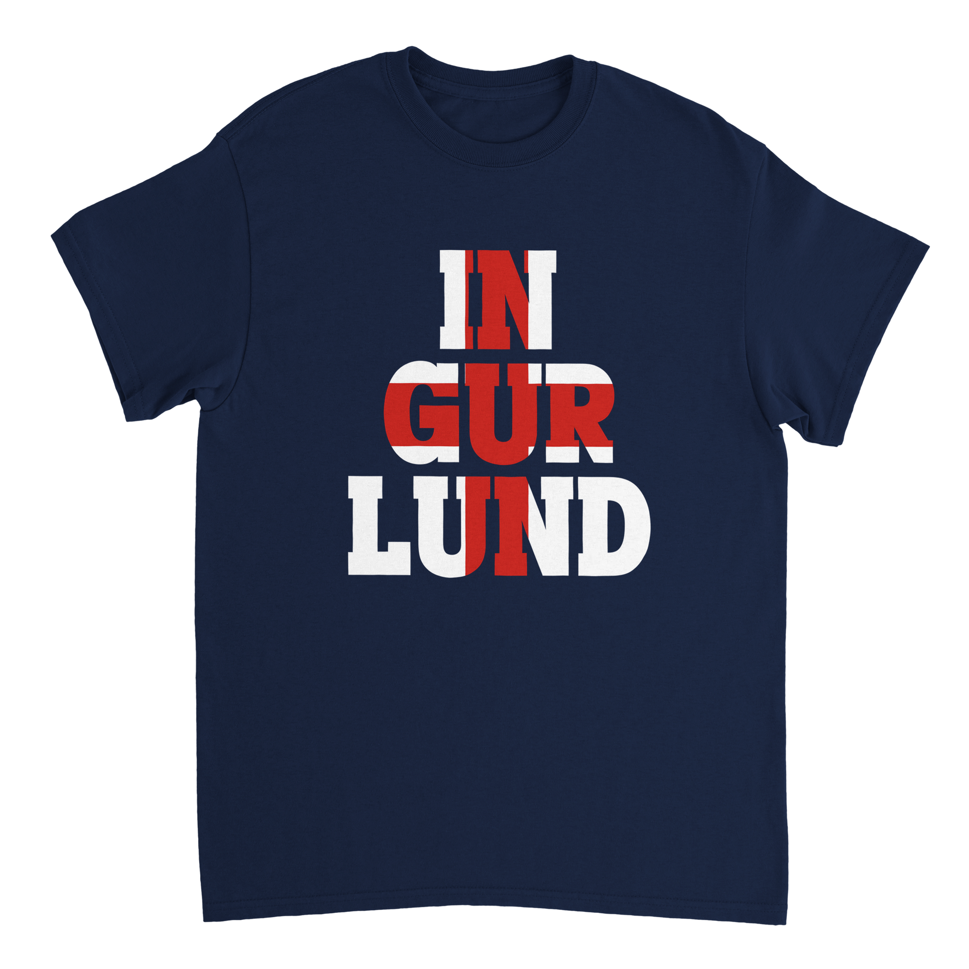 In-Gur-Lund England T-Shirt - Funny English humour t-shirt featuring the St George Cross.