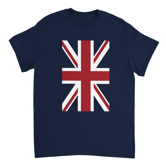 Union Jack British Flag T-Shirt - Iconic Union Jack flag t-shirt for patriotic Brits or anyone who loves Great Britain and British culture and traditions.